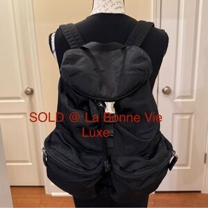 Prada Backpack with two pockets, drawstring closure - please see description